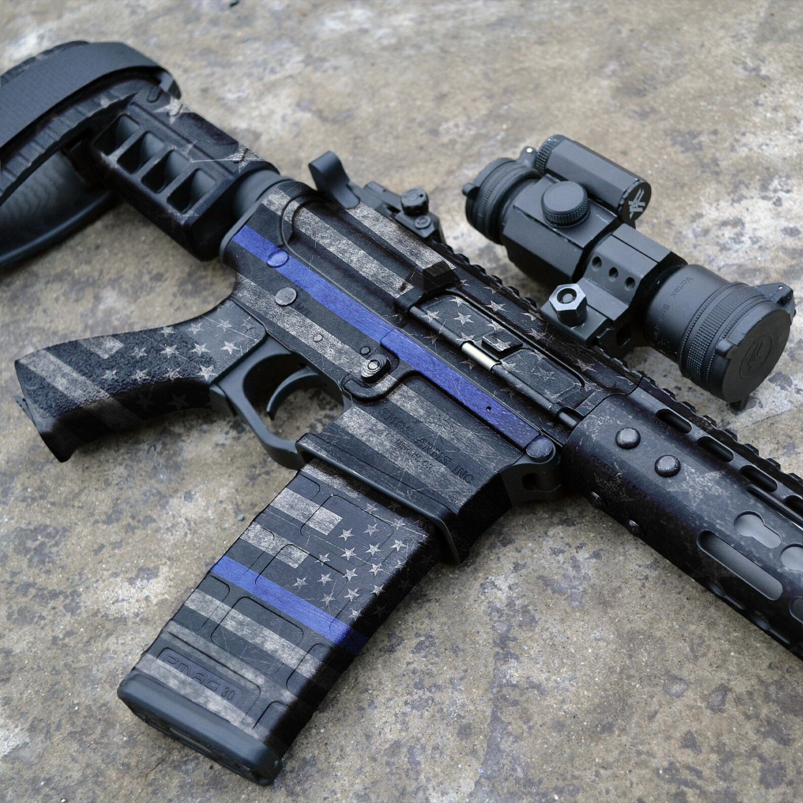 GunSkins AR15 Rifle Skin Specialty Gun Wrap GS Thin Blue Etsy