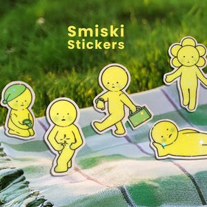Smiski Stickers | Glow-In-The-Dark Holographic Star Lamination Stickers