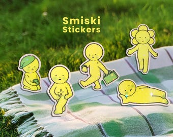 Smiski Stickers | Glow-In-The-Dark Holographic Star Lamination Stickers