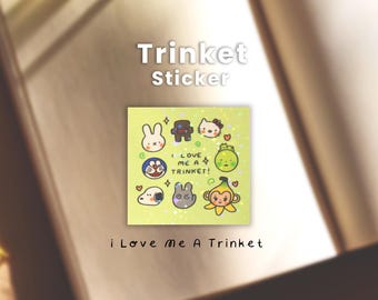 I Love Me A Trinket Vinyl Holographic Star Lamination Sticker | Personal Space Laptop or Phone Case Decal, Kawaii Journal Planner Sticker