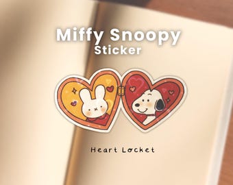 Miffy Snoopy Heart Locket Vinyl Holographic Heart Lamination Stickers |  Personal Space Laptop Decal, Journal Planner Sticker