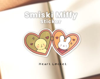 Smiski Miffy Heart Locket Vinyl Holographic Heart Lamination Stickers |  Personal Space Laptop Decal, Journal Planner Sticker
