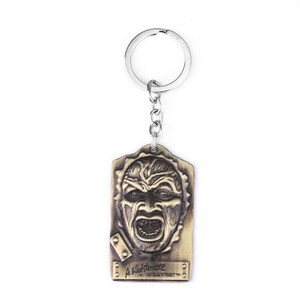 Nightmare on Elm Street Freddy Krueger keychain Antique Gold Color Horror Movie Freddy keyring