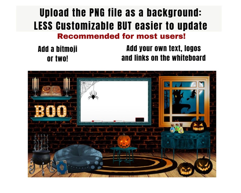 Bitmoji Classroom Seasonal Halloween Editable Virtual Classroom