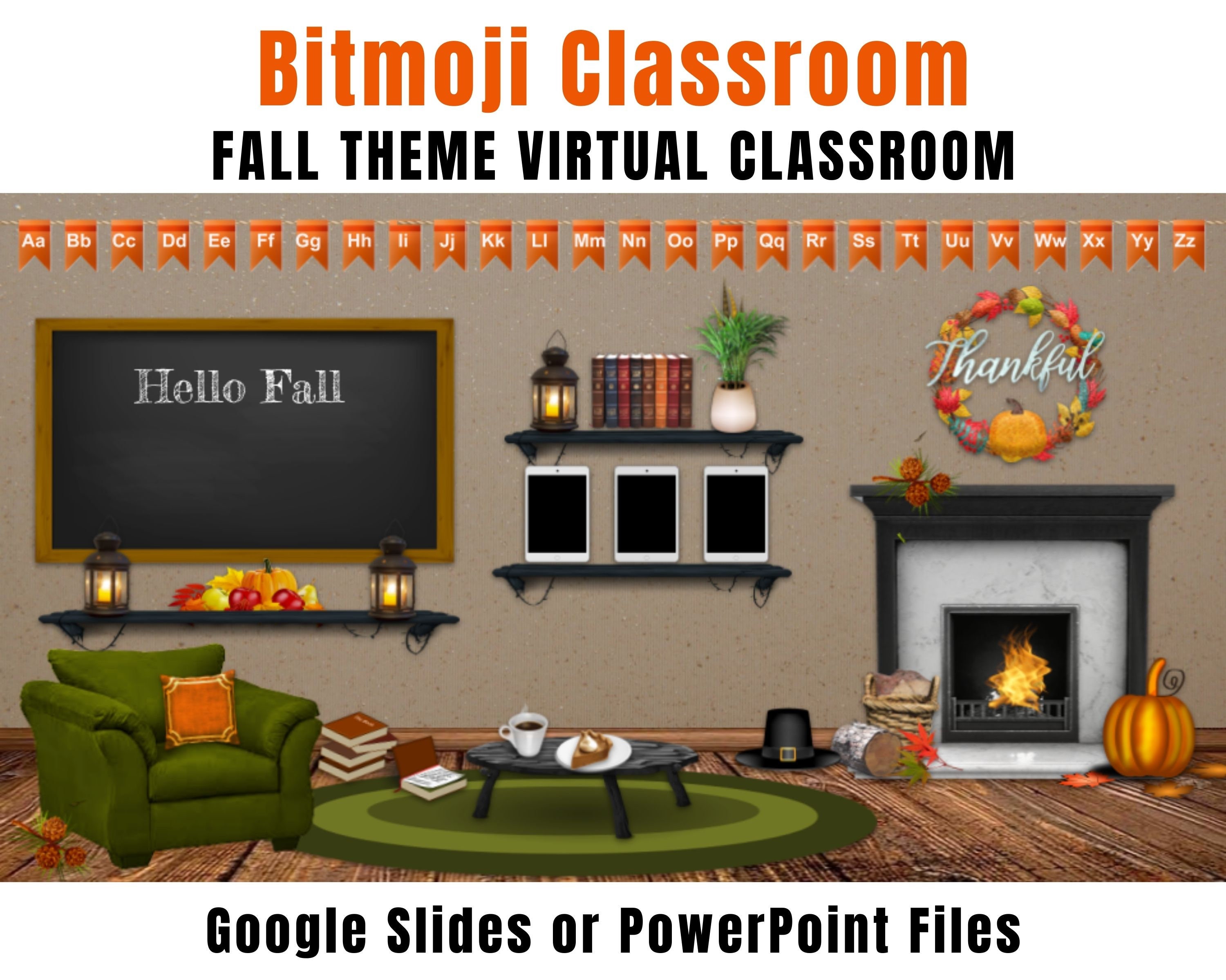 Bitmoji Classroom Seasonal Fall Editable Virtual - Etsy