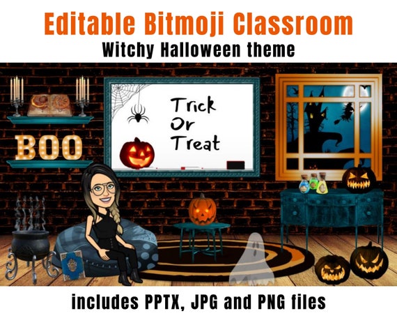 Bitmoji Classroom Seasonal Halloween Editable Virtual Etsy