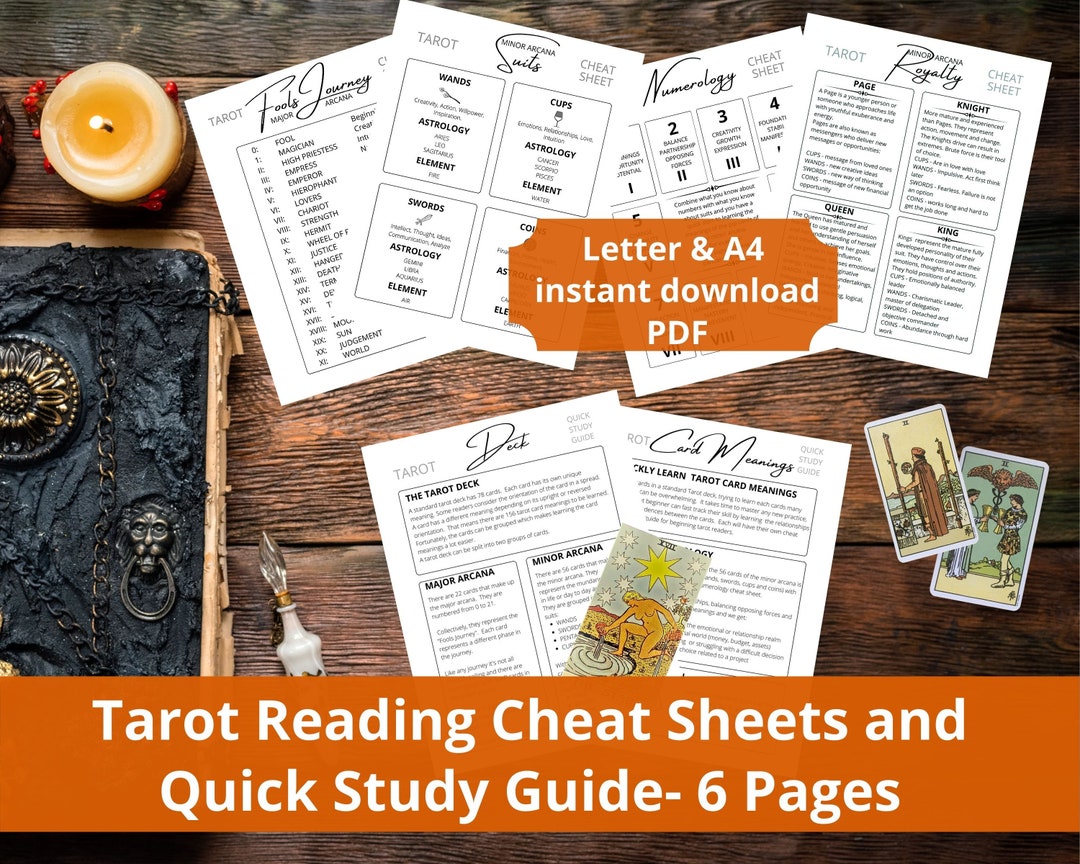 Beginner Tarot Reading Printables Printable Tarot Cheat - Etsy