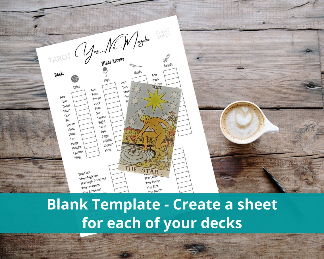 YES, NO, MAYBE Tarot Card Meanings Printable Tarot Meanings Cheat Sheet Digital Pdf Tarot