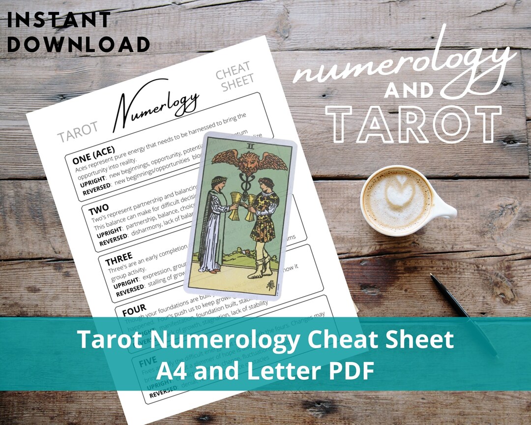 Tarot and Numerology Cheat Sheet How to Read Tarot Cards Tarot Made