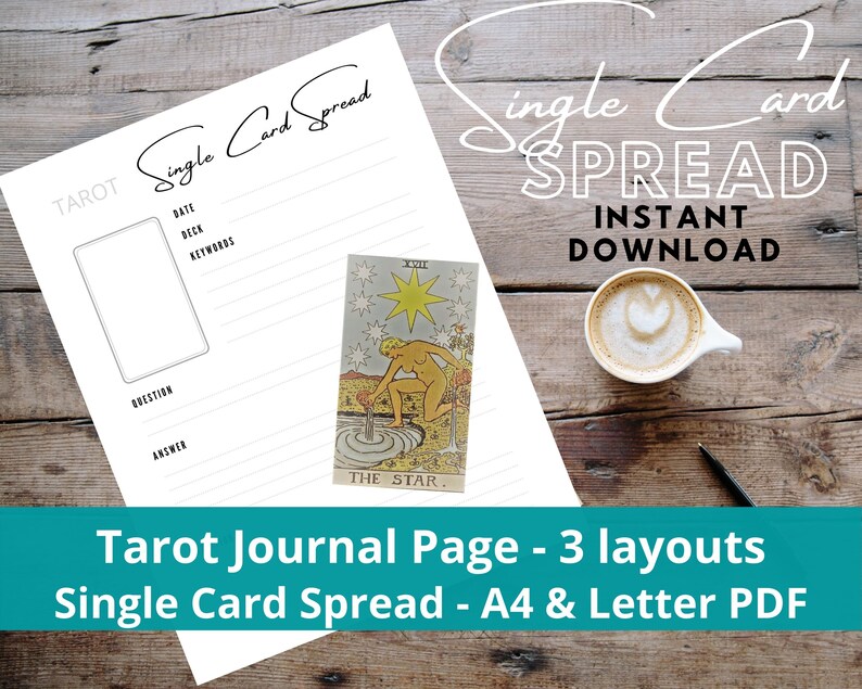 Single Card Tarot Spread 3 Different Layouts Minimalist Etsy