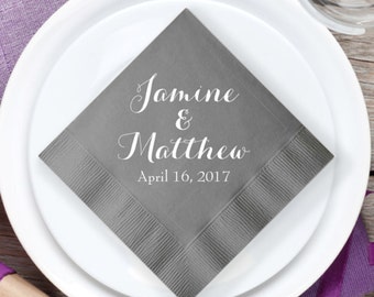 Personalized Wedding Napkins Etsy