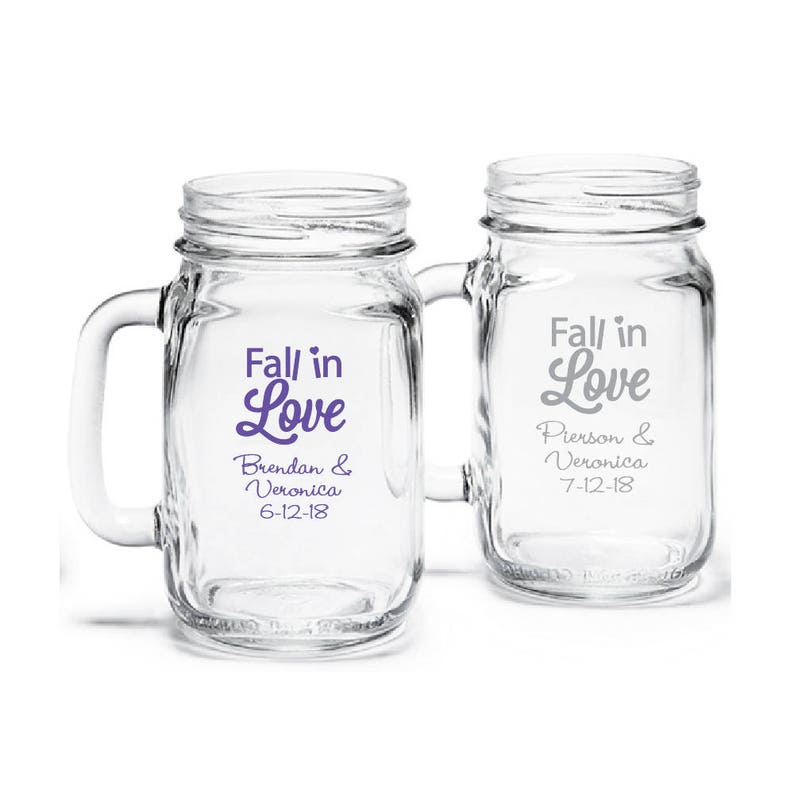 JM907550 24 pcs Fall In Love Design Personalized Mason Jar Drinking Glass