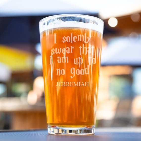 Harry Potter I Solemnly Swear I am up to no good Engraved Glass