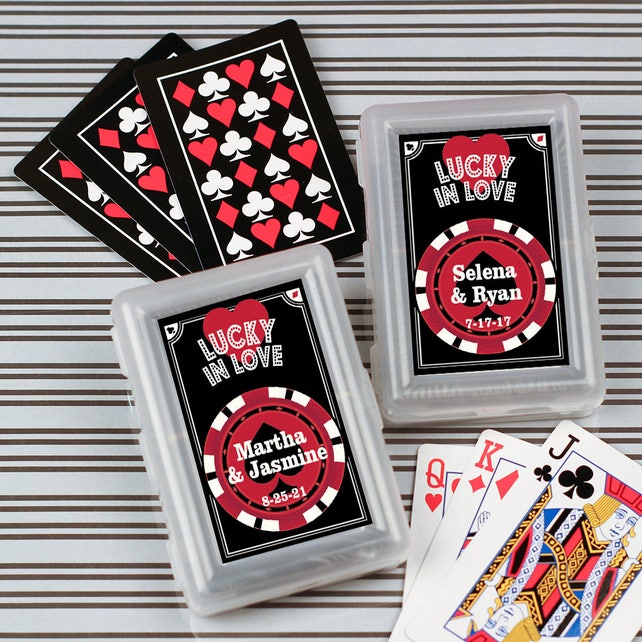 12pcs Lucky In Love Personalized Playing Cards Birthday Favors