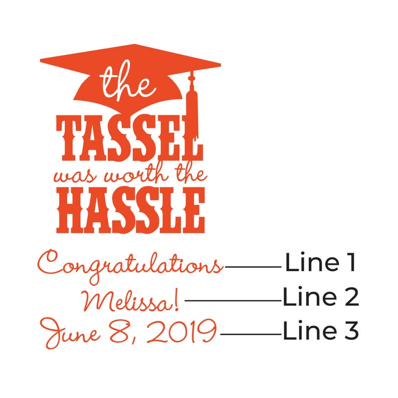 PPD-JM454323B The Tassel is Worth The Hassle Graduation Personalized 9oz Stemless Wine Glass Graduation Favor 24 pcs