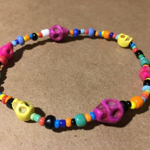 Bright Multicolored Skull Necklace