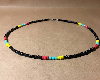 Collar de cuentas de vidrio multicolor