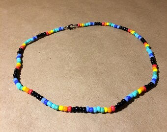 Regenboog glas kralen ketting