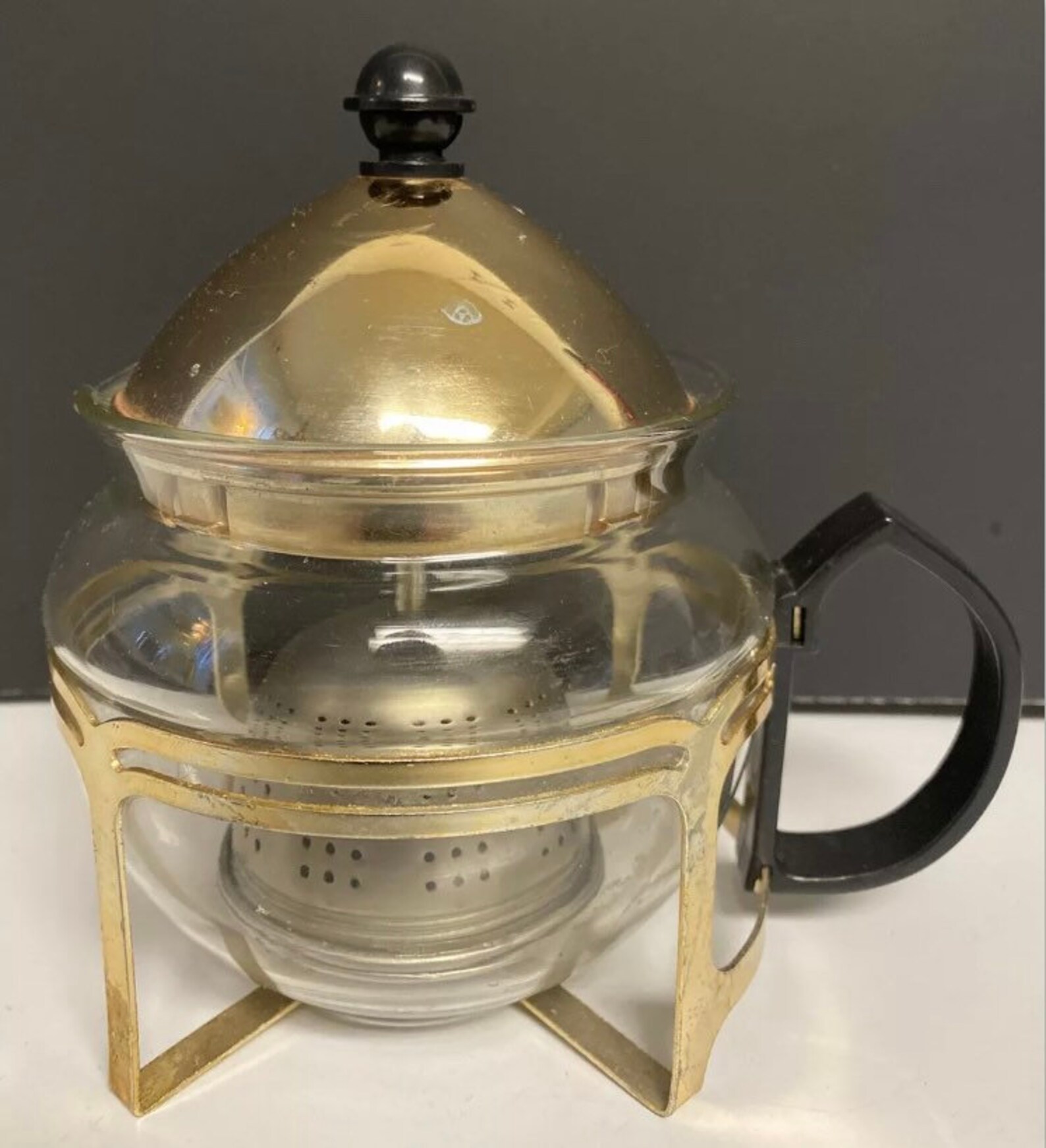 Tetera de vidrio con infusor oro metal jaula tapa Retro | Etsy