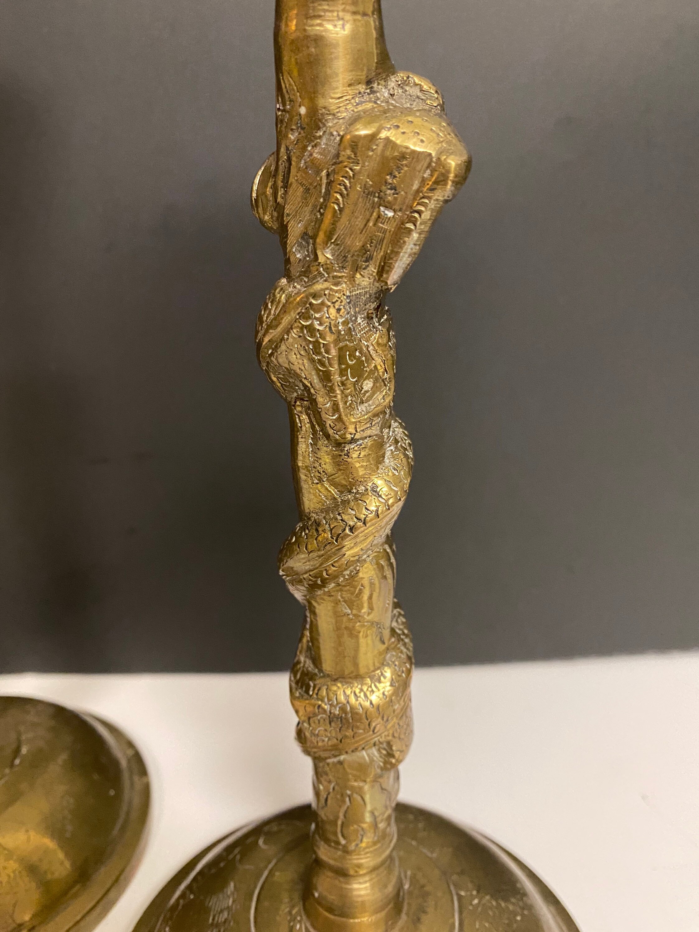 Brass Candlesticks Chinese Dragon Design China Candlestick Etsy UK