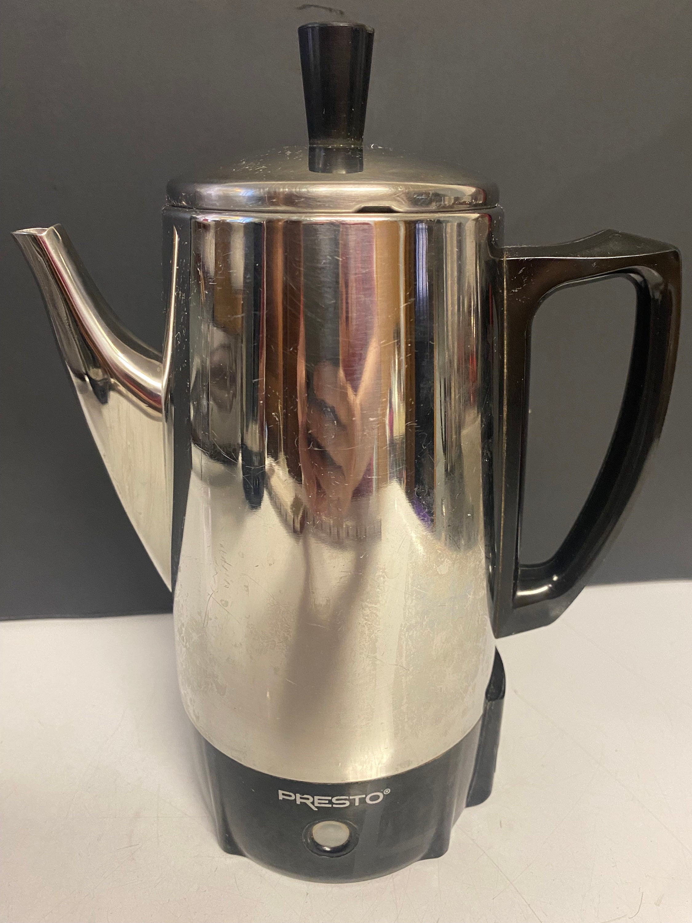 Vintage Presto Coffee Percolator Stainless Steel Electric Maker Pot