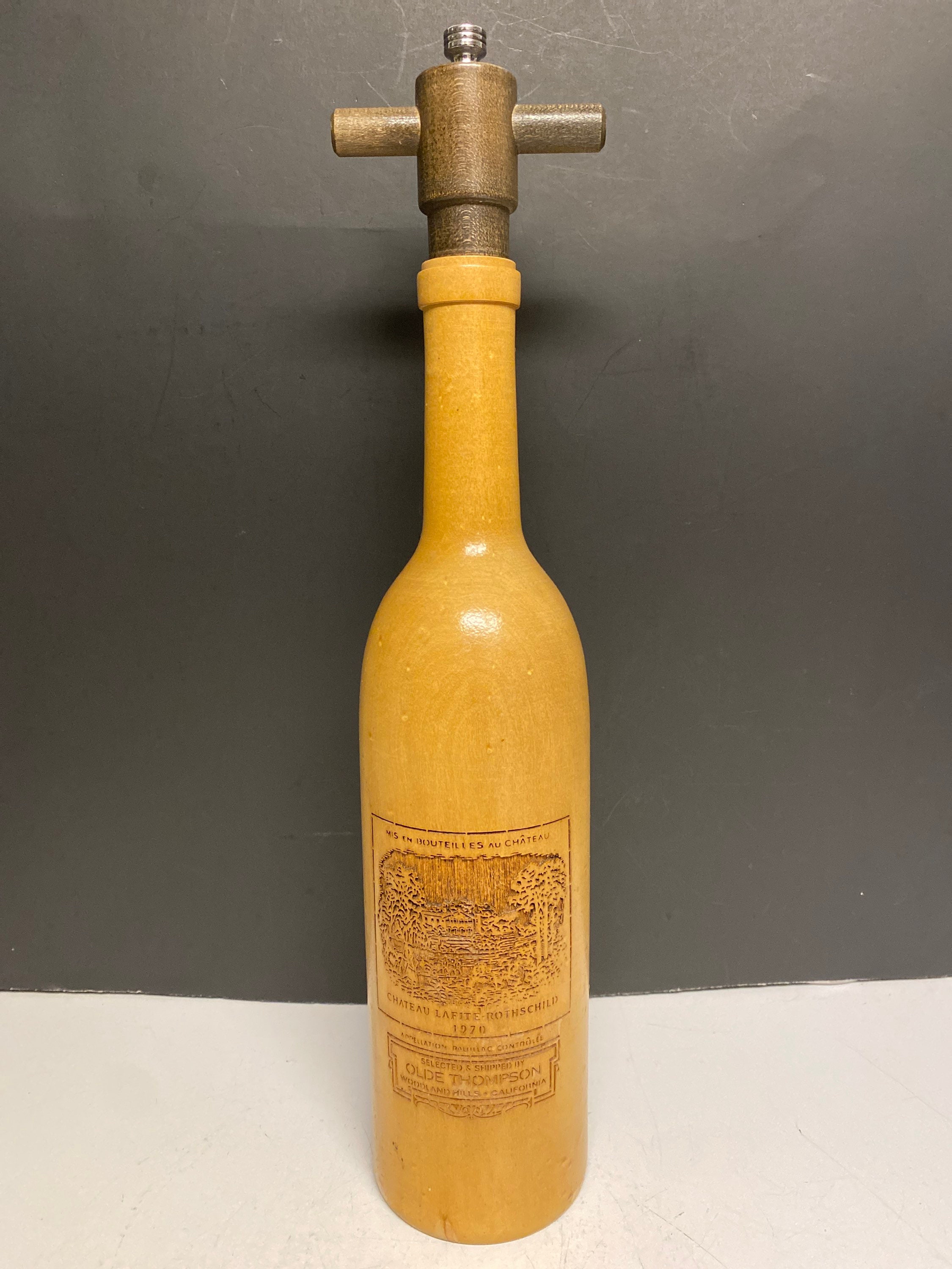 wooden wine bottle pepper grinder