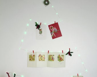 36 LED Red Card Slip Battery Operated String Light - Green