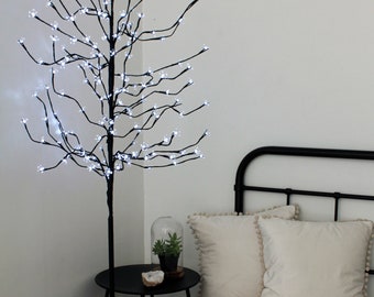 Perfect Holiday 7ft Table Top w/ 60 LED Lights Cherry Blossom Tree Light, UL IP44 transformer,  white color