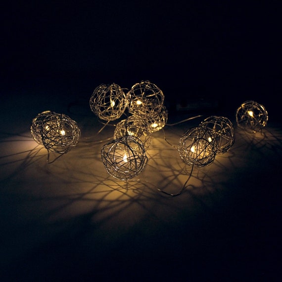 10 Copper Balls 4ft Fairy String LED Lights Battery Operated 