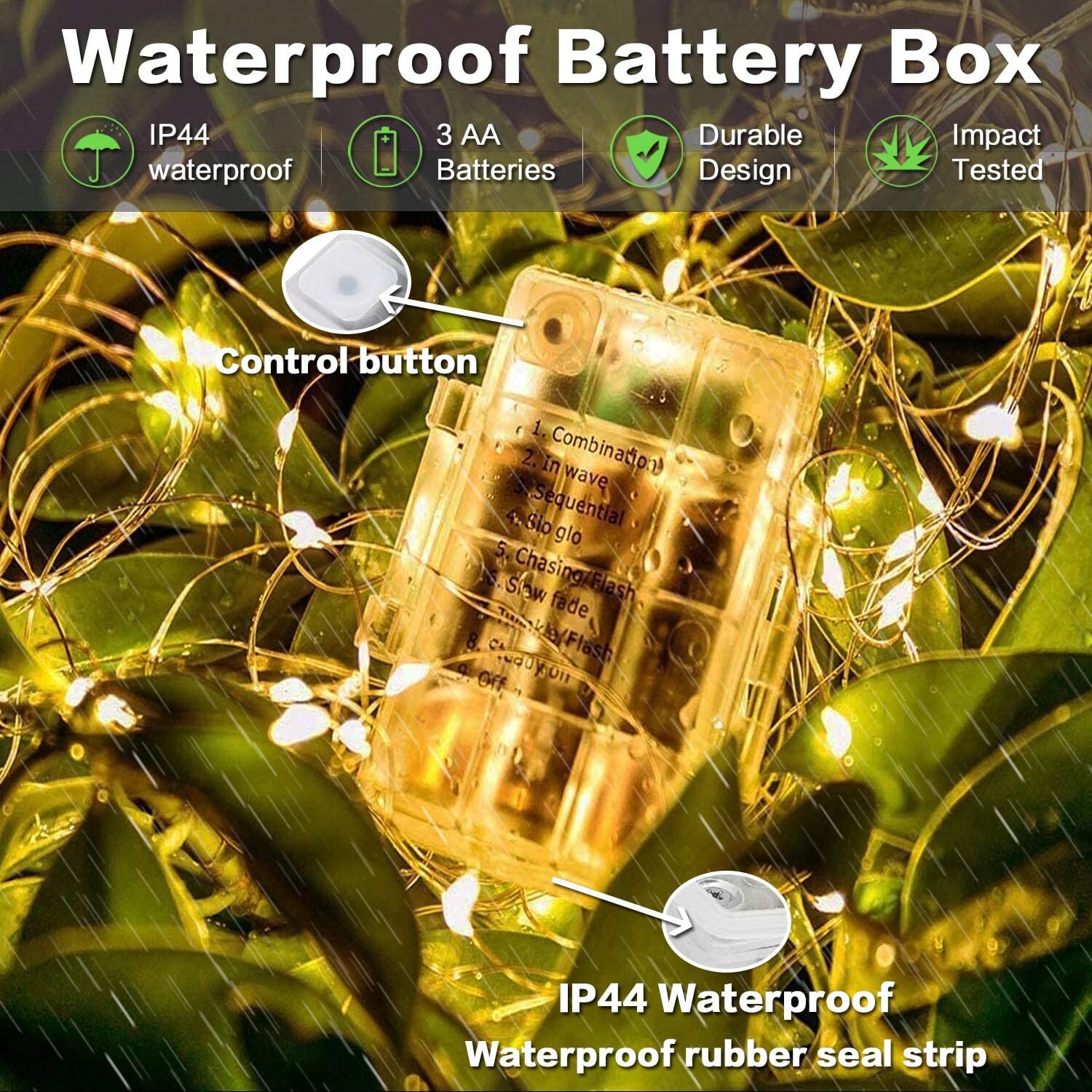 32ft 100 LED Battery Operated String Fairy Light With Remote