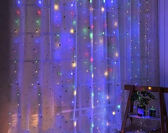 Perfect Holiday 300 LED USB Fairy Curtain Light With Remote - 8 Light Modes