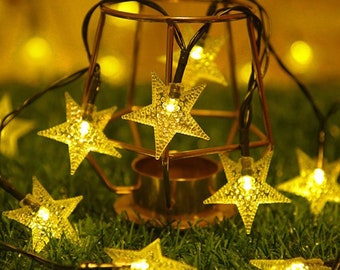 Perfect Holiday 100 LED Solar String Light - Star - Warm White