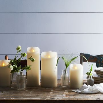 Flameless Pillar Candles, Flickering Wax Candle, Battery Operated, Ro…