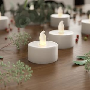 Flickering Tea Lights, Flameless Tea Lights, Battery Operated, Mood Lighting, Romantic, Wedding, Centerpieces, Flameless Candlelight, 10 pcs