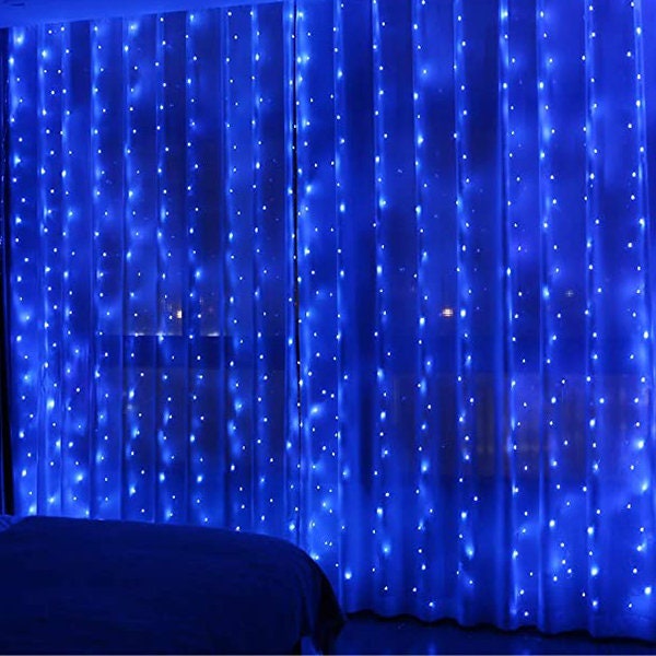 Rideaux lumineux, guirlandes lumineuses pour chambre à coucher, 300  lumières LED pour décoration de chambre, décorations de Noël à suspendre à  une