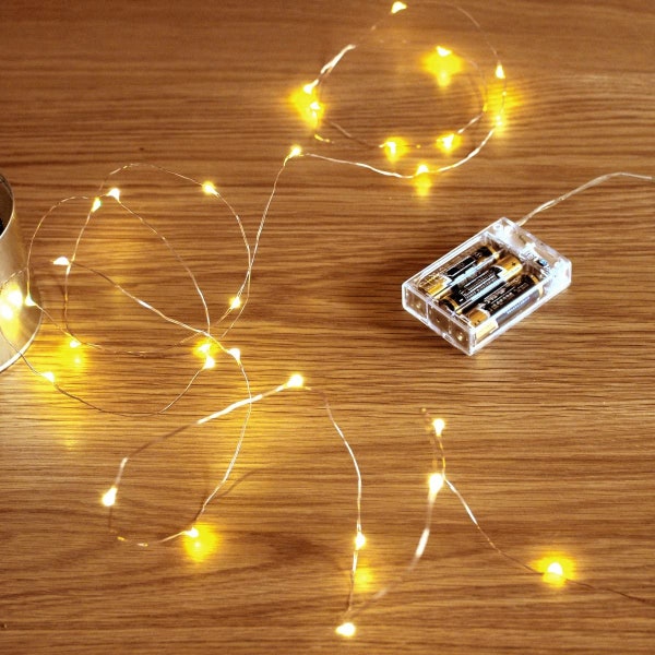 20/30 LED Micro Fairy String Light Battery Operated Copper Lights, Centerpieces, Party Lights, Outdoor Wedding, Room Decor, Fun Colors