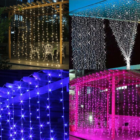 300 Led 9 Ft X 9 Ft Window Curtain Lights String Fairy Light Etsy