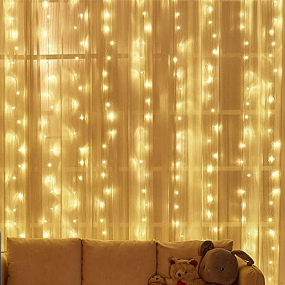 Perfect Holiday 96 LED Curtain String Light Battery Operated Etsy