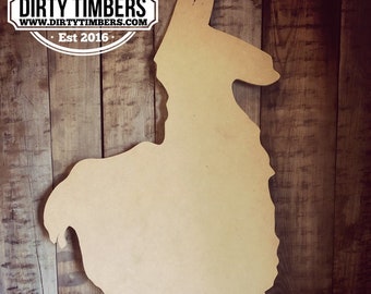 Unfinished Llama 2 Door Hanger Birthday Party Trending DIY Blank Wood Cut Out Ready To Paint Custom Wholesale