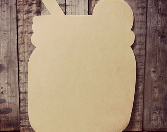 Unfinished, Mason, Jar, Drink, Door, Hanger, DIY, Blank, Wood, Cut, Out, Ready, To, Paint, Fall, Summer, Christmas, Custom, Wholesale