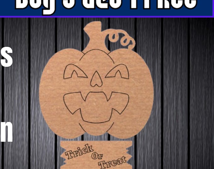 Featured listing image: Pumpkin Jack O Lantern Lines Wood Sign Template Unfinished Wood Door Hanger MDF Paint Blank Diy Door Hanger Blank Wood Shape Cut Out DTO115