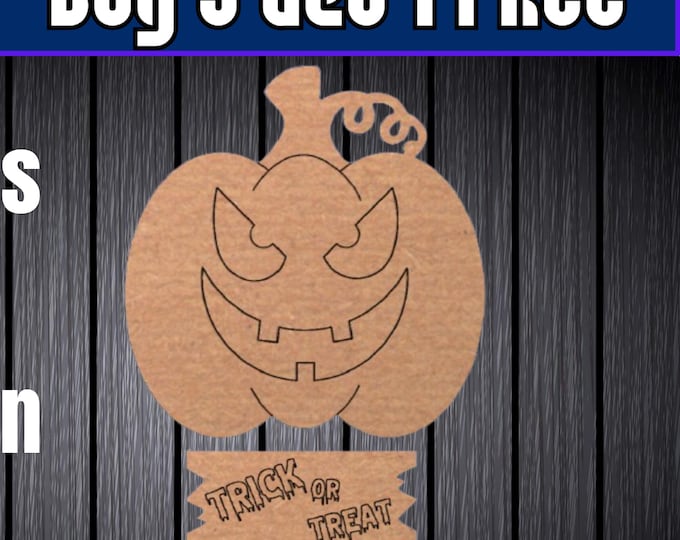 Featured listing image: Pumpkin Vintage Evil Lines Wood Sign Template Unfinished Wood Door Hanger MDF Paint Blank Diy Door Hanger Blank Wood Shape Cut Out DTO110