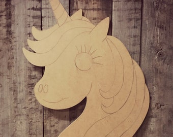 Unfinished Unicorn Horse Little Pony Door Hanger Birthday DIY Blank Wood Cut Out Ready To Paint Custom Wholesale