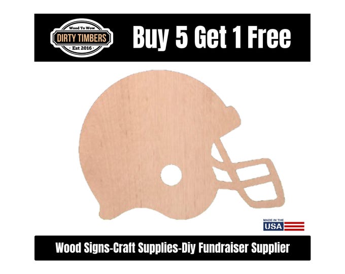 Featured listing image: Unfinished Football Helmet Door Hanger, DIY Wood Craft Blank, Sports Decor, DT2041