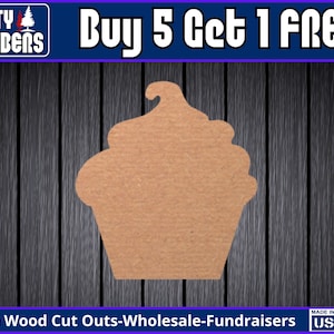 Cupcake Wood Sign Unfinished Cupcake Door Hanger Summer Birthday Party DIY Blank Wood Cut Out Ready To Paint Custom Wholesale DT2202