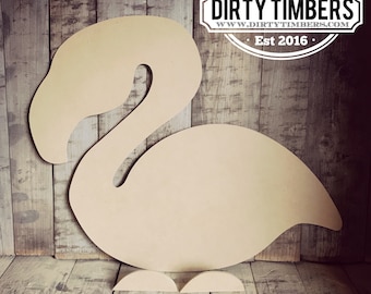Unfinished Flamingo Door Hanger Summer Beach Party DIY Blank Wood Cut Out Ready To Paint Custom Wholesale