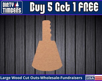 Cowbell Wood Sign Unfinished Football Wood Door Hanger MDF Paint Blank Diy Kit Door Hanger Blank Wood Shape Cut Out Wood Wall Sign DT2081