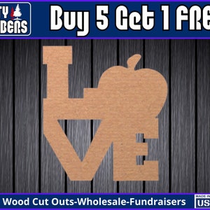 Love Teacher Apple Unfinished Wood Door Hanger MDF Paint Blank Diy Kit Door Hanger Blank Wood Shape Cut Out Wood Wall Sign Wood Door DT2187