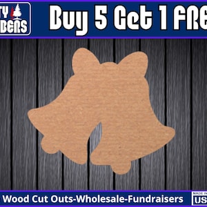Kerstklokken Houten Bord Onvoltooide Houten Deurhanger MDF Verf Leeg Diy Kit Deurhanger Leeg Houten Vorm Uitgesneden Houten Muurbord DT2223