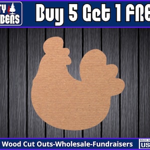 Chicken Wood Sign Unfinished Wood Door Hanger MDF Paint Blank Diy Kit Door Hanger Blank Wood Shape Cut Out Wood Wall Wood Door Sign DT2336